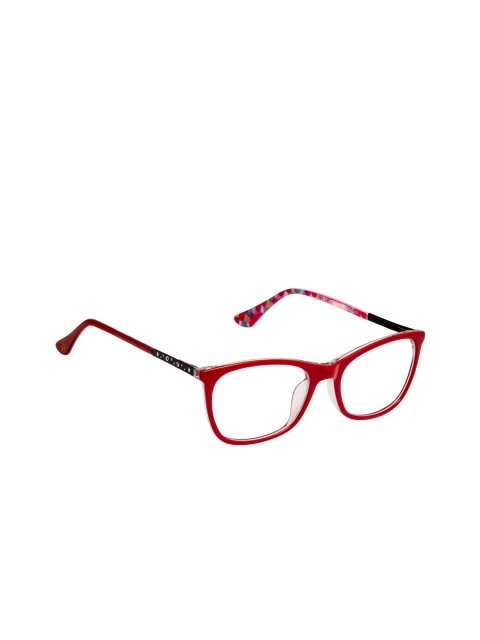

David Blake Unisex Red Solid Full Rim Rectangle Frames EWDB1963