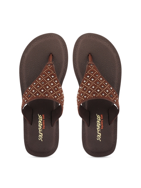 

Solethreads Women Brown Embellished Open Toe Flats