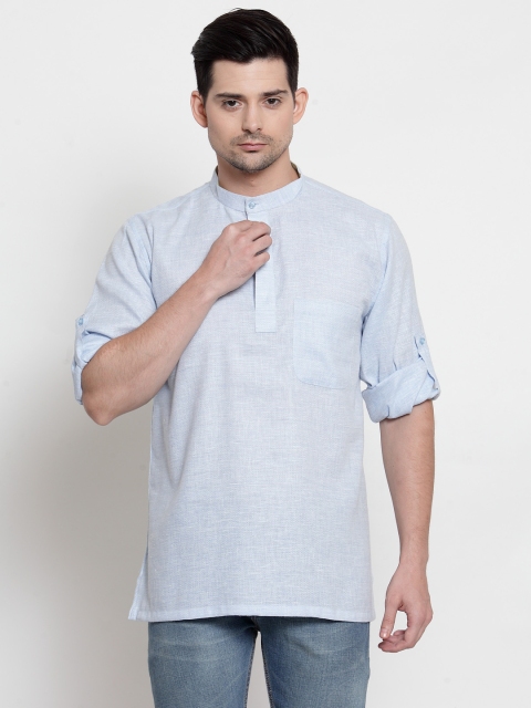 

NEUDIS Men Blue Solid Straight Kurta