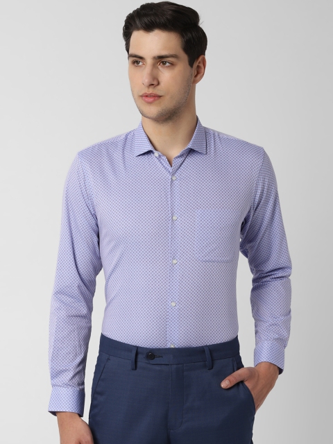 

Peter England Men Blue Regular Fit Printed Formal Shirt