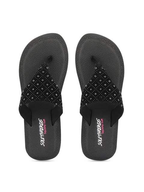 

Solethreads Women Black Embellished Open Toe Flats