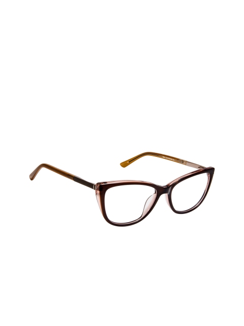 David Blake Unisex Brown Solid Full Rim Cateye Frames EWDB1773