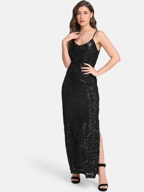 

Kazo Women Black Embellished Maxi Dress