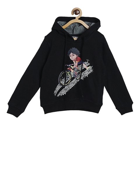 

Shiva Boys Black & Red Printed Hooded Sweatshirt