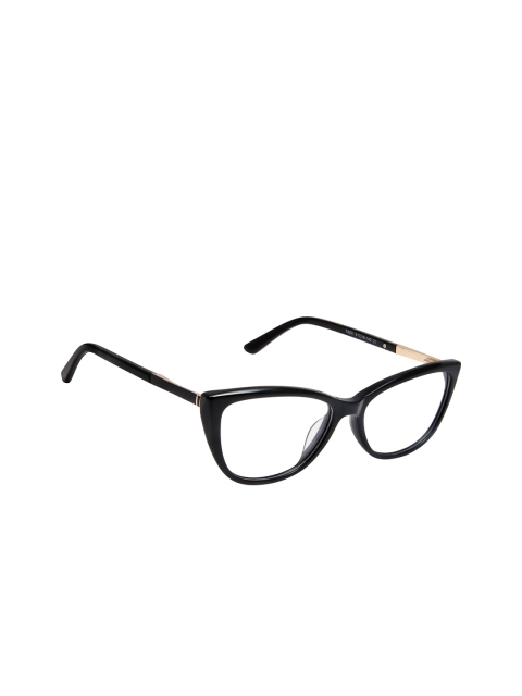 

David Blake Unisex Black Solid Full Rim Cateye Frames EWDB1779