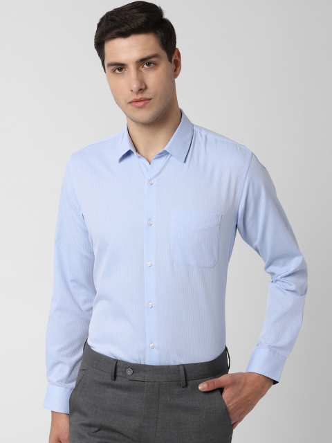 

Peter England Men Blue Regular Fit Self Design Formal Shirt