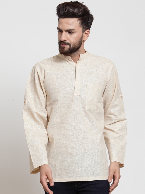 

NEUDIS Men Beige Solid Straight Kurta