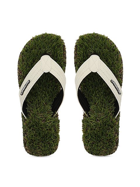 

Solethreads Men Green & Beige Self Design Thong Flip-Flops