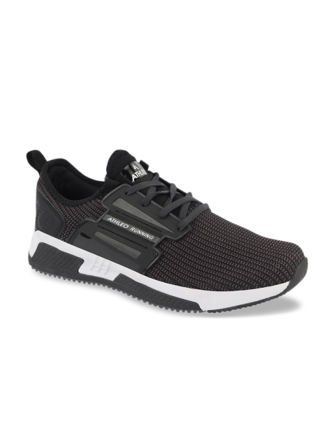 

Action Men Charcoal Grey Woven-Design Running Shoes