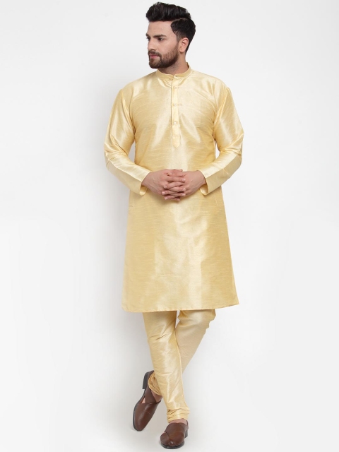

Jompers Men Beige Solid Kurta with Churidar