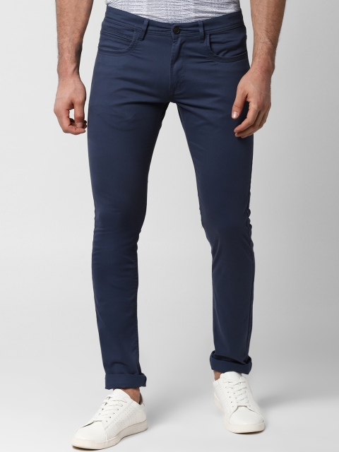 

Peter England Casuals Men Navy Blue Skinny Fit Solid Chinos