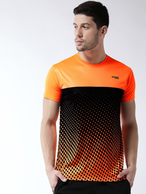 

Masch Sports Men Orange Printed Round Neck T-shirt