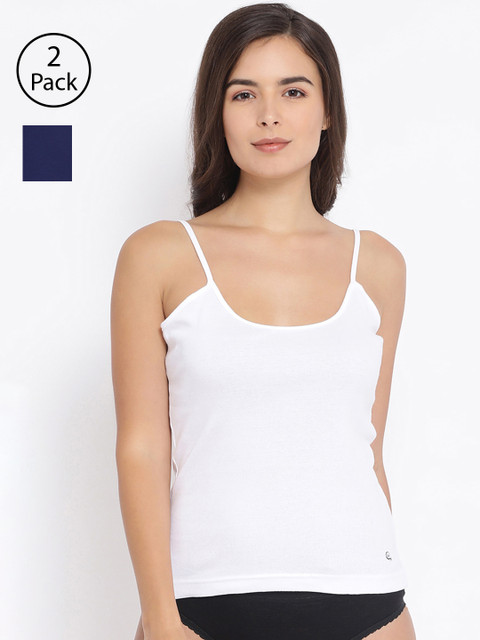 

Macrowoman W-Series Women Pack of 2 Solid Camisoles MW2311, White