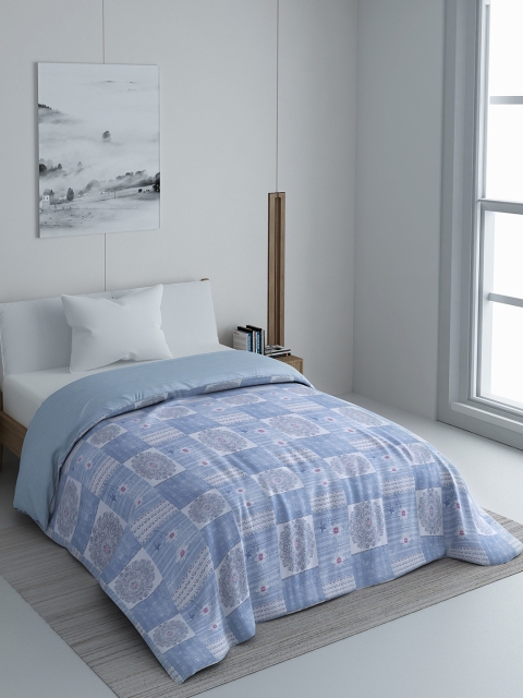 

SPACES Blue & White Ethnic Motifs AC Room 300 GSM Single Bed Comforter