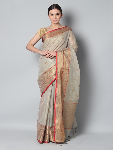

EthnicRoom Beige Woven Design Handloom Banarasi Saree