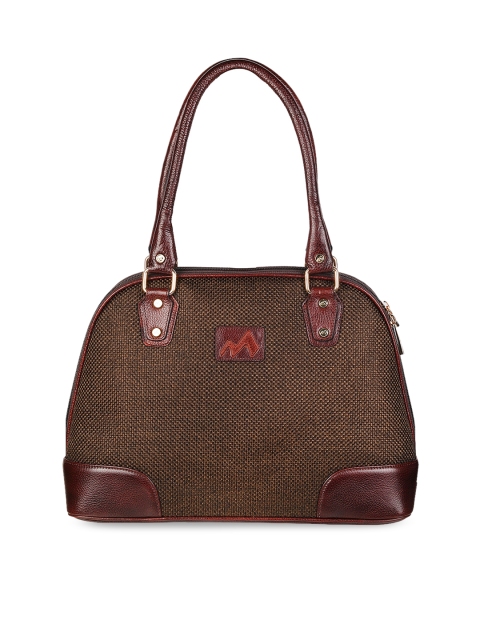 

Metro Brown Textured Leather Handheld Bag