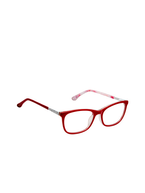 

David Blake Unisex Red Solid Full Rim Rectangle Frames EWDB1946