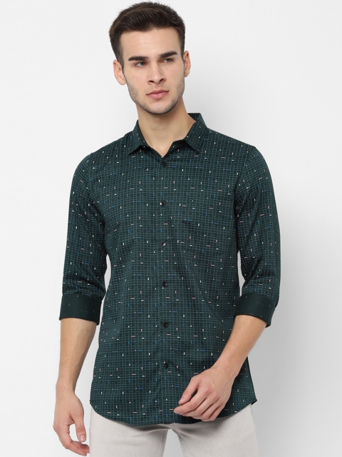 

Allen Solly Men Green Slim Fit Checked Casual Shirt
