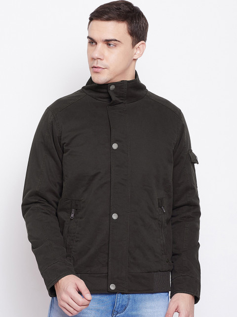 

Duke Men Brown Solid Padded Jacket