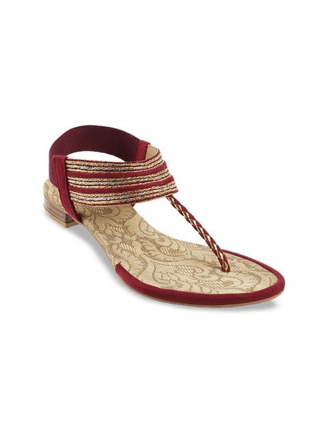 

Mochi Women Maroon Woven Design Heels
