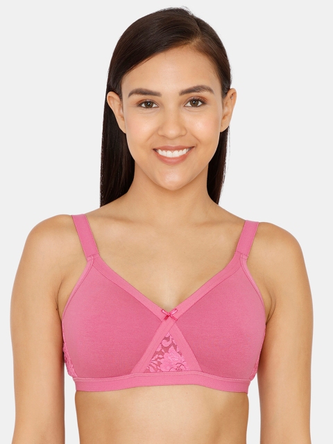 

Zivame Pink Solid Non-Wired Non Padded Everyday Bra