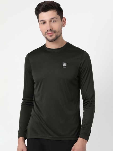 

rock.it Men Green Solid Round Neck T-shirt