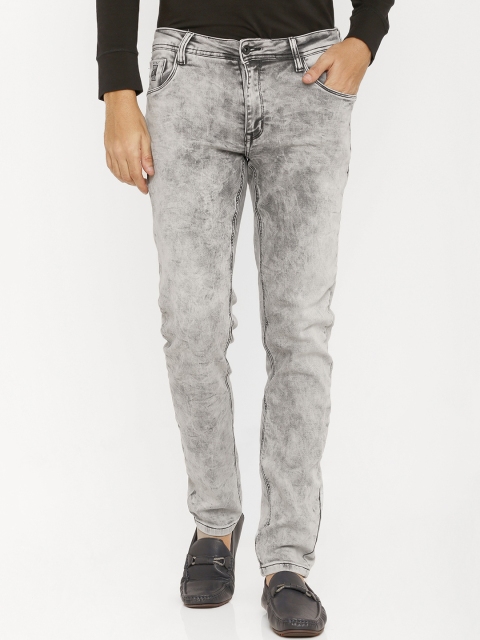 

Rex Straut Jeans Men Grey Regular Fit Mid-Rise Clean Look Stretchable Jeans