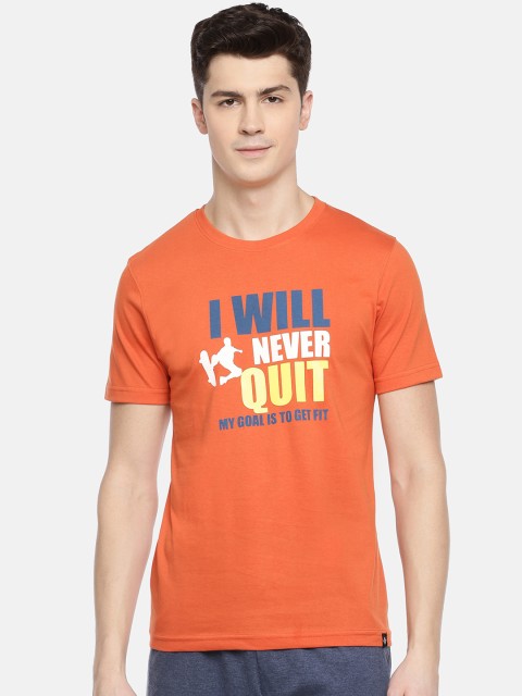 

Dollar Bigboss Men Orange Printed Lounge T-Shirt