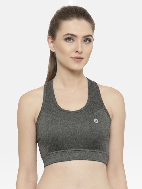 

BUKKUM Charcoal Solid Non-Wired Lightly Padded Sports Bra E-BSB19002