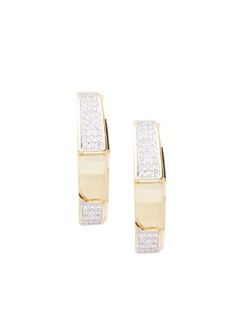 

shaze Gold-Toned & White Geometric Studs