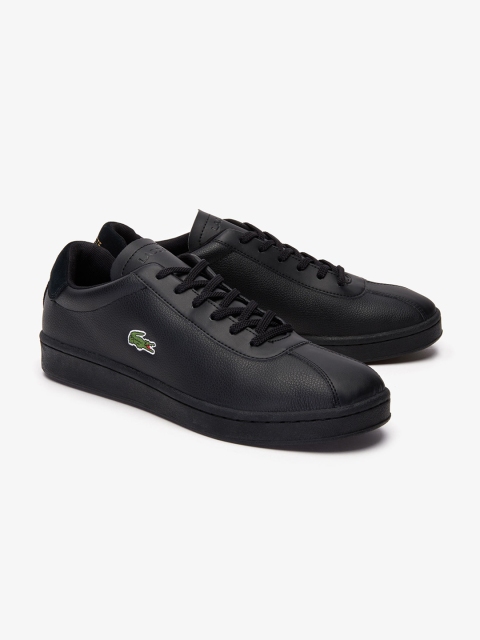 

Lacoste Men Black Masters Tumbled Leather and Synthetic Trainers