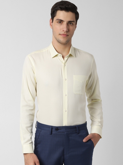 

Peter England Men Yellow Regular Fit Self Design Formal Shirt