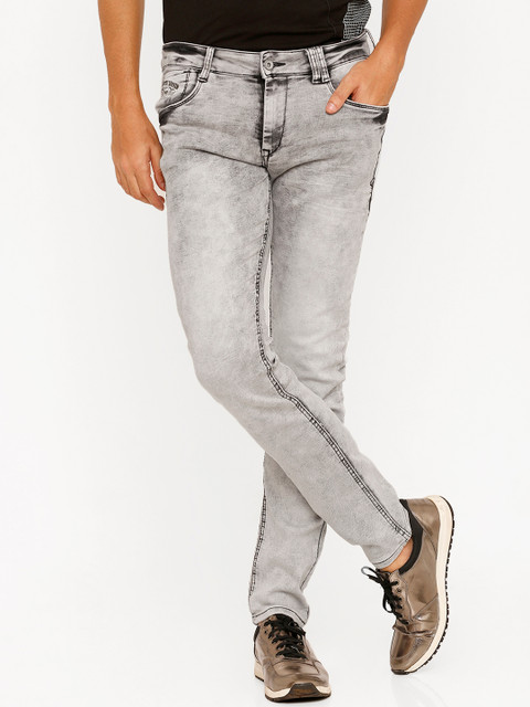 

Rex Straut Jeans Men Grey Slim Fit Mid-Rise Clean Look Stretchable Jeans