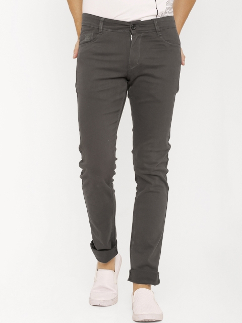 

Rex Straut Jeans Men Taupe Tapered Fit Mid-Rise Clean Look Stretchable Jeans
