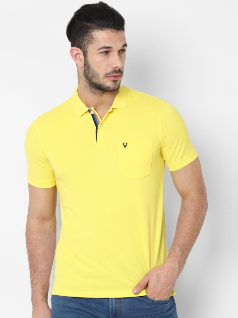 

Allen Solly Men Yellow Solid Polo Collar T-shirt