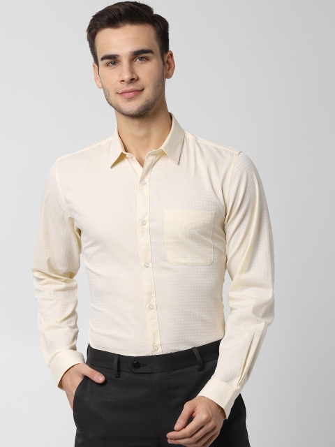 

Peter England Men Yellow Slim Fit Self Design Formal Shirt
