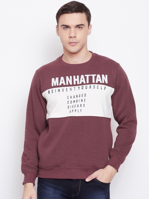 

Duke Men Maroon Solid Sweatshirt