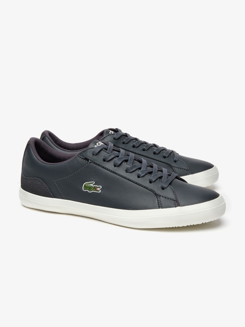 

Lacoste Men Navy Blue Lerond Leather and Suede Trainers