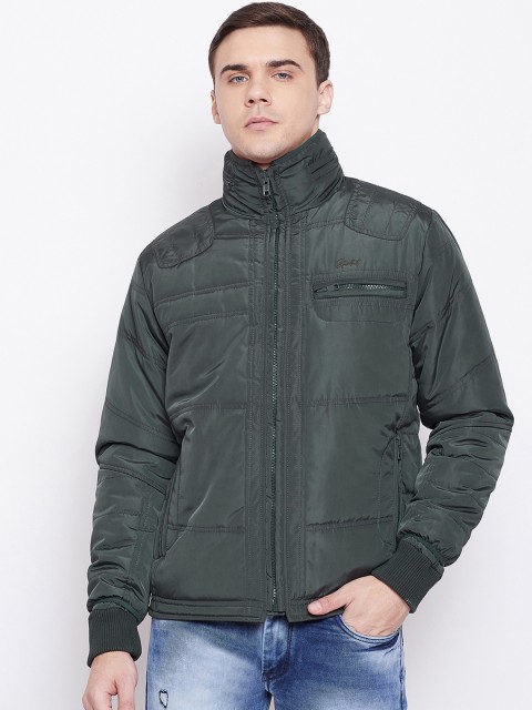

Duke Men Green Solid Padded Jacket