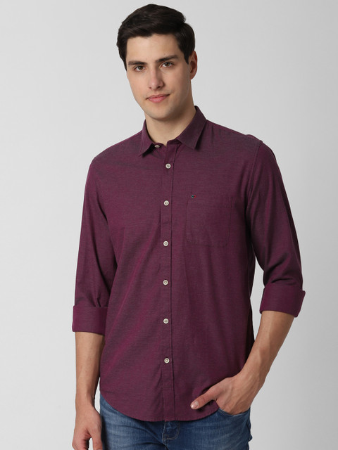 

Peter England Casuals Men Maroon Slim Fit Solid Casual Shirt