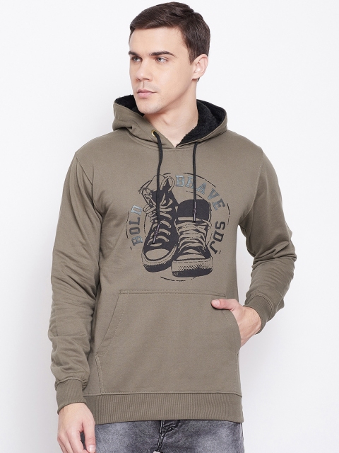 

Duke Men Brown Solid Hooded Sweatshirt