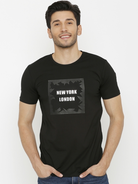 

Rex Straut Jeans Men Black Printed Round Neck T-shirt