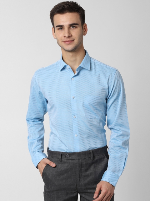 

Peter England Men Blue Regular Fit Printed Formal Shirt
