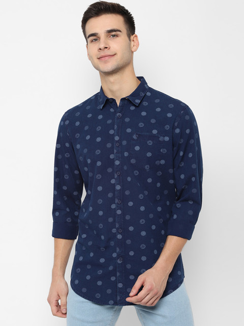 

Allen Solly Sport Men Navy Blue Regular Fit Printed Casual Shirt