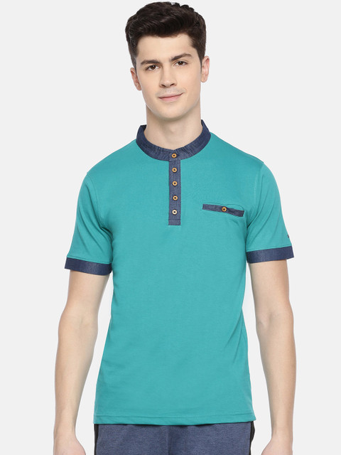 

Dollar Bigboss Men Green Solid Lounge T-Shirt