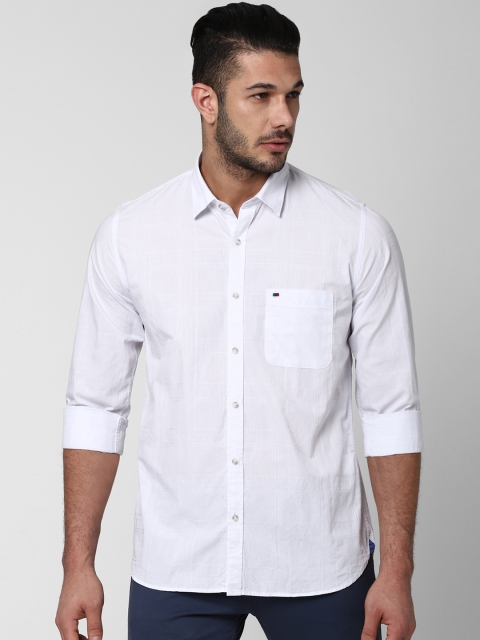 

Peter England Casuals Men White Slim Fit Checked Casual Shirt