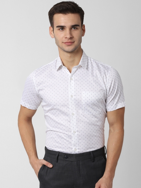 

Peter England Men White Slim Fit Printed Formal Shirt