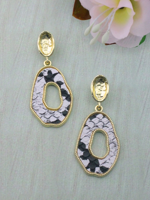 

Sia Art Jewellery Gold-Plated & Purple Oval Drop Earrings