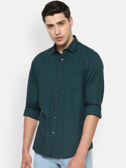 

Van Heusen Sport Men Green Slim Fit Checked Casual Shirt