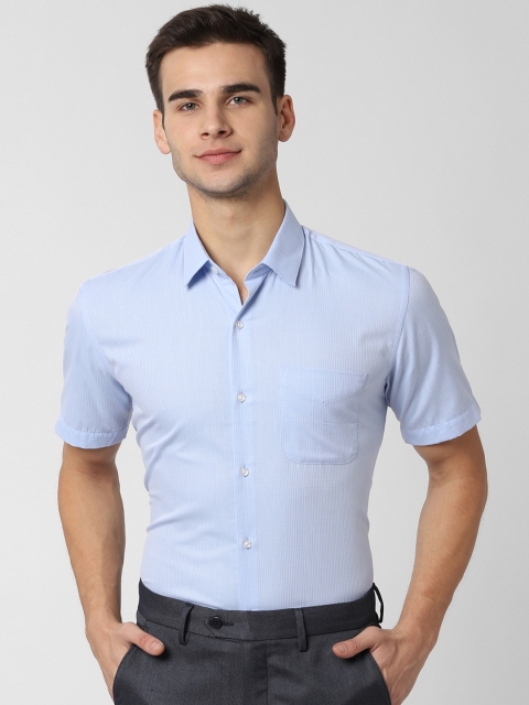 

Peter England Men Blue Slim Fit Self Design Formal Shirt